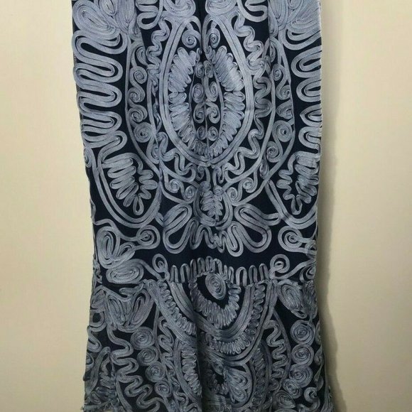 JS COLLECTIONS Soutache Mesh Trumpet Evening Dress - Picture 6 of 8